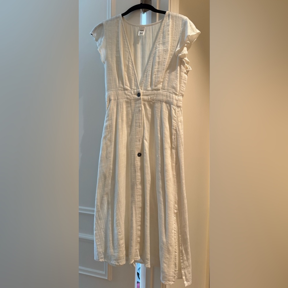 L*Space Cream Midi Cotton Dress